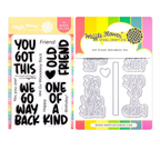 Waffle Flower Old Friend Sentiments Clear Stamp and Die Set