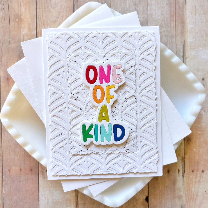Waffle Flower Old Friend Sentiments Clear Stamp and Die Set white