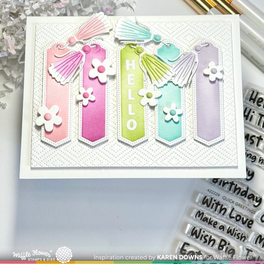 Waffle Flower Open Book Bookmark Dies 422212 hello