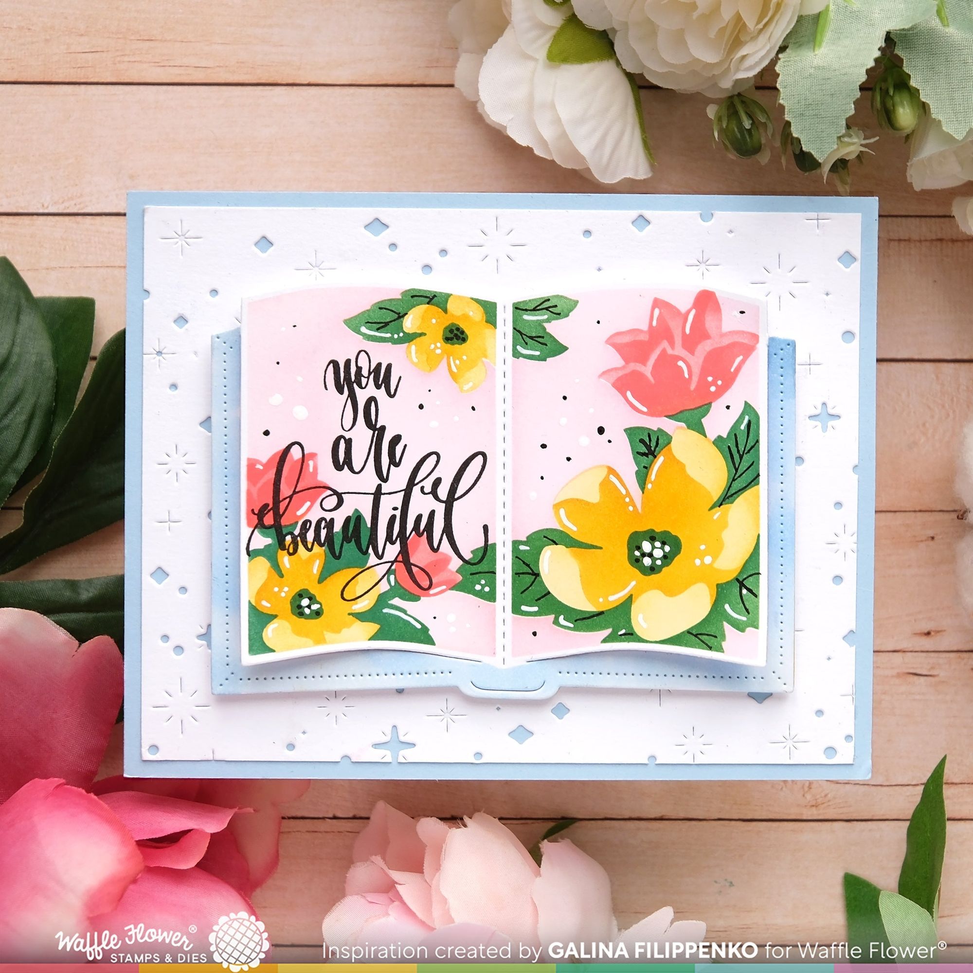 Waffle Flower Open Book Floral Stencils 421815 book