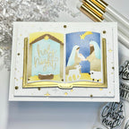 Waffle Flower Open Book Nativity Stencils 422128 golden