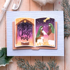 Waffle Flower Open Book Nativity Stencils and Die Set manger