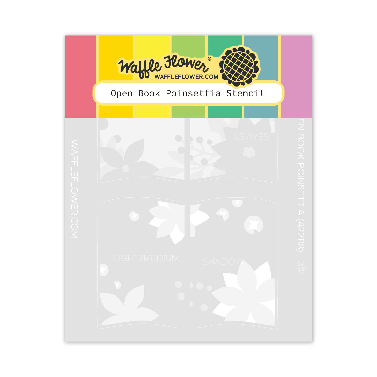 Waffle Flower Open Book Poinsettia Stencil and Die Set product image 1
