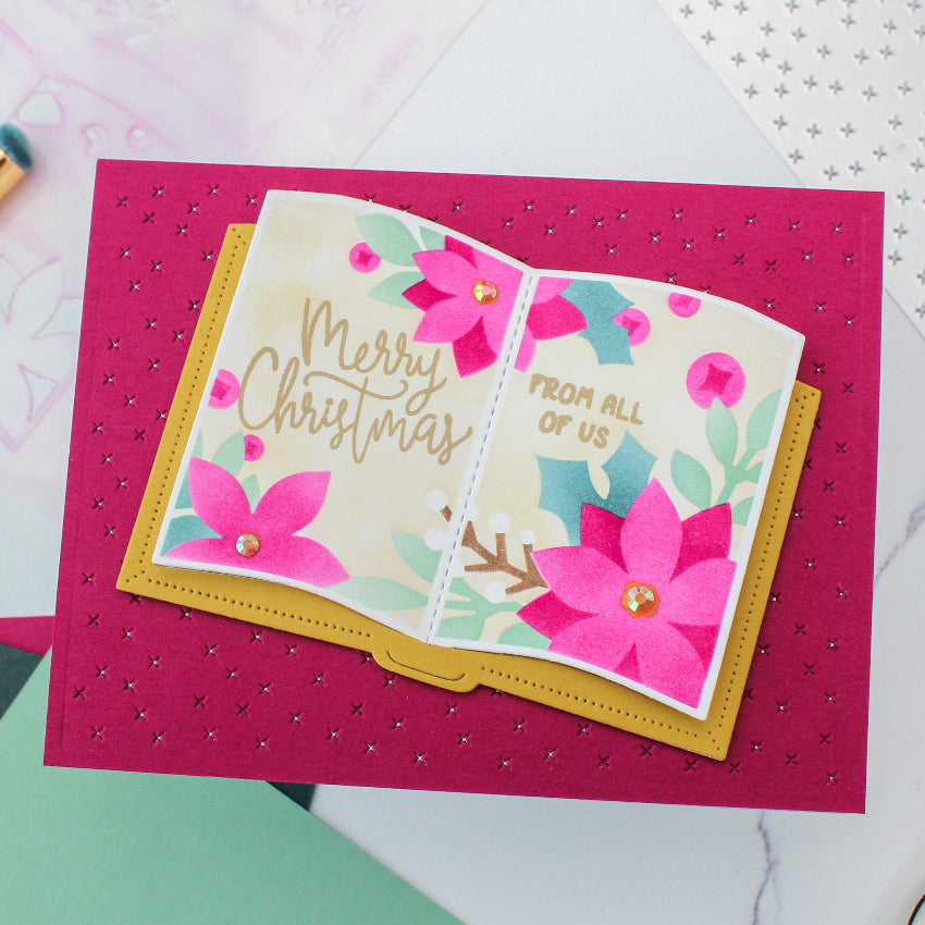 Waffle Flower Open Book Poinsettia Stencils 422118 stars
