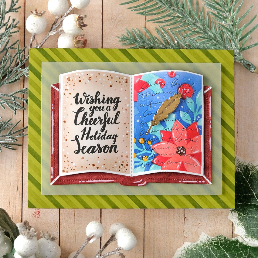 Waffle Flower Open Book Poinsettia Stencils 422118 stripes