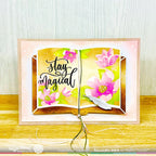Waffle Flower Open Book Sentiments Clear Stamps 421819 flowers