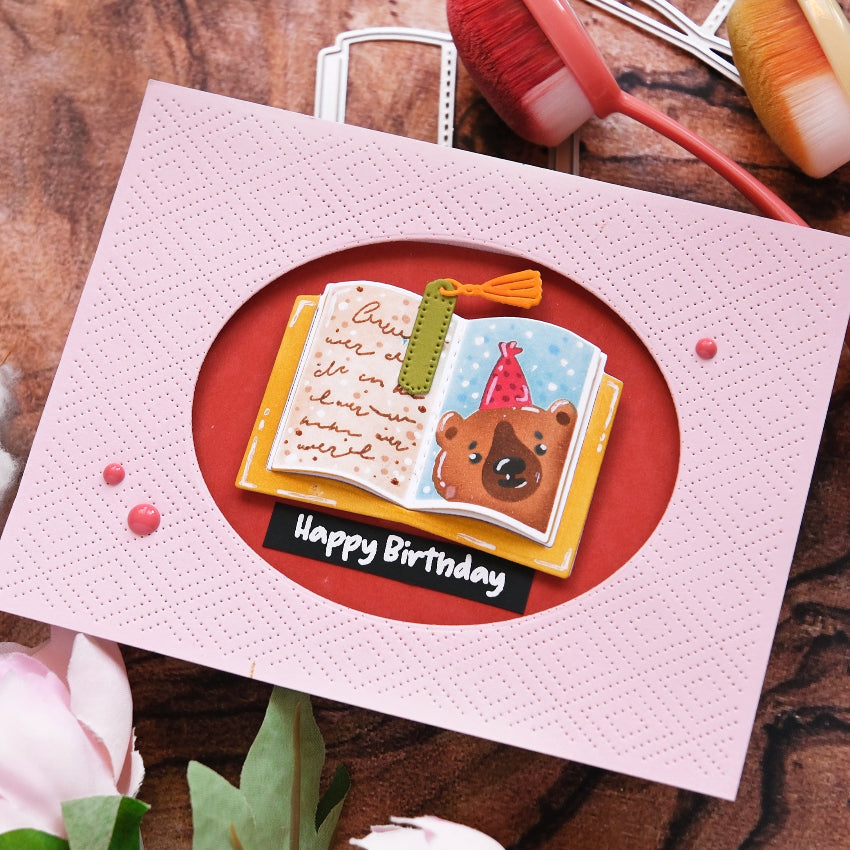 Waffle Flower Open Book Trio Birthday Stencils 422216 happy birthday