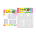 Waffle Flower Open Book Trio Die and Birthday Stencil Set