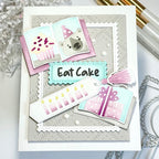 Waffle Flower Open Book Trio Die and Birthday Stencil Set cake