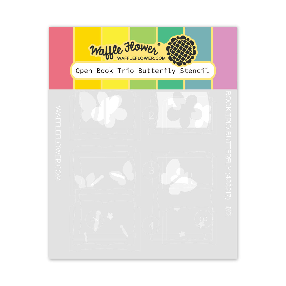 Waffle Flower Open Book Trio Die and Butterfly Stencil Set image 2