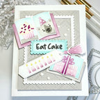 Waffle Flower Open Book Trio Die and Coloring Stencil Set cake