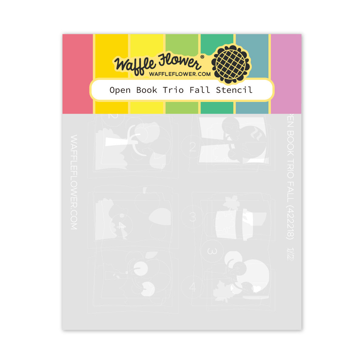 Waffle Flower Open Book Trio Fall Stencils 422218