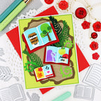 Waffle Flower Open Book Trio Fall Stencils 422218 greenery