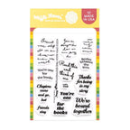 Waffle Flower Open Book Trio Sentiments Clear Stamps 422215