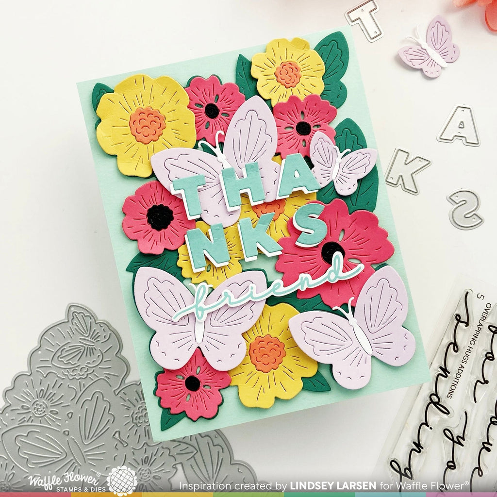 Waffle Flower Overlapping Alpha Clear Stamps 421779 thanks
