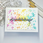 Waffle Flower Overlapping Happy Additions Clear Stamp and Die Set birthday