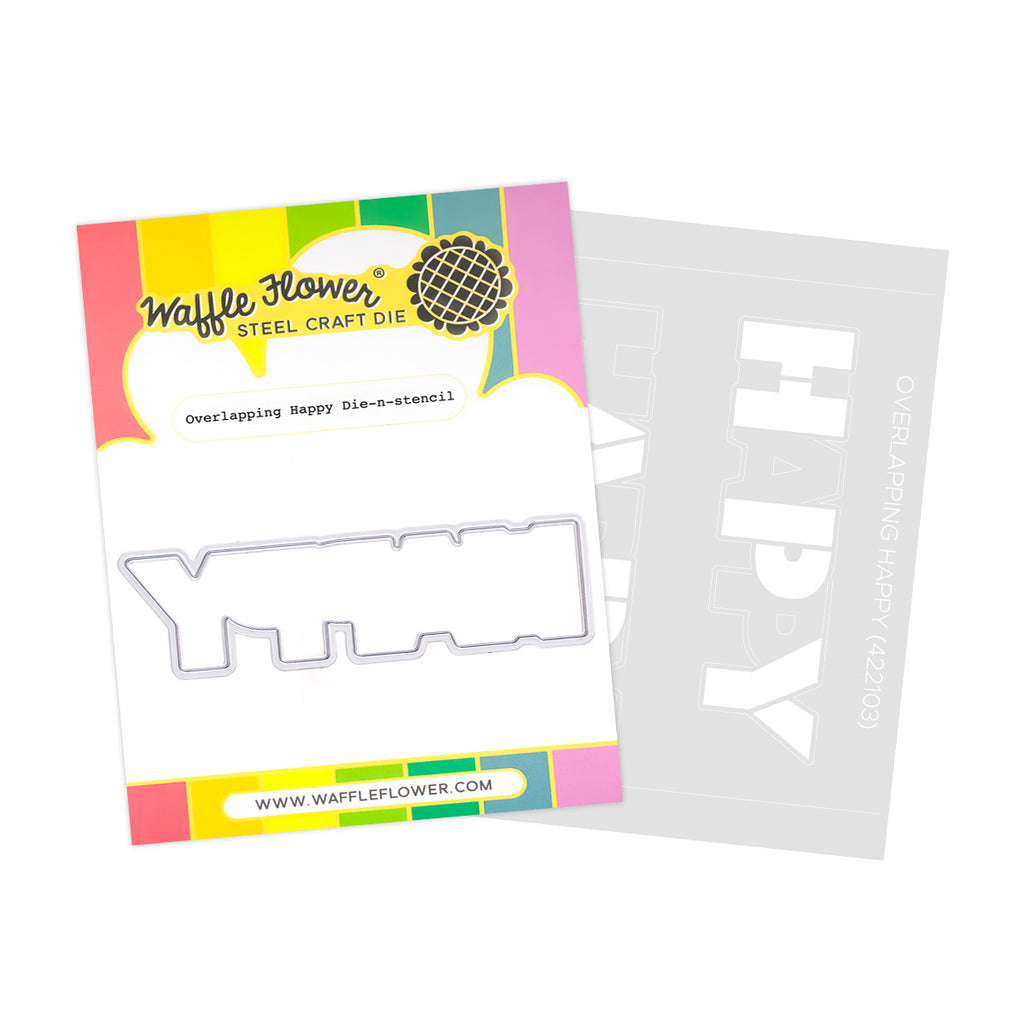 Waffle Flower Overlapping Happy Die-n-stencil 422103