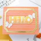 Waffle Flower Overlapping Hello Additions Clear Stamp and Die Set butterflies