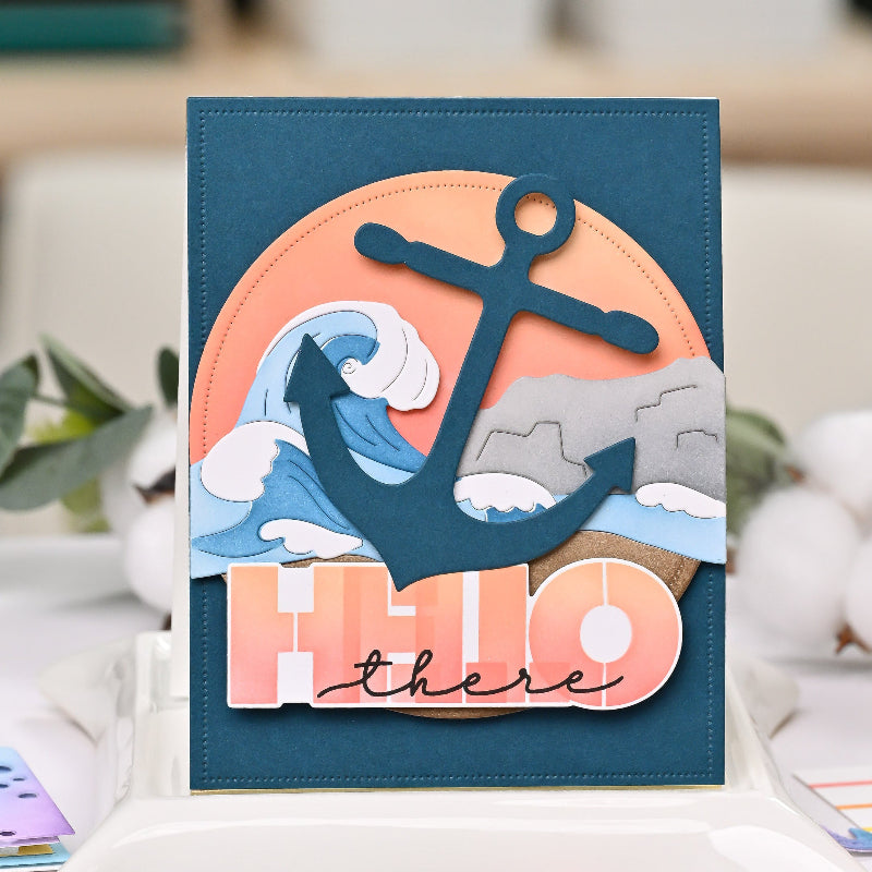 Waffle Flower Overlapping Hello Additions Matching Dies 422092 anchor