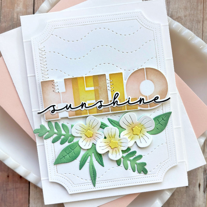 Waffle Flower Overlapping Hello Additions Matching Dies 422092 flowers