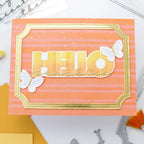 Waffle Flower Overlapping Hello Die n stencil 422101 butterflies