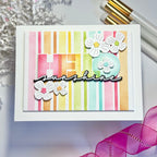 Waffle Flower Overlapping Hello Die n stencil 422101 rainbow