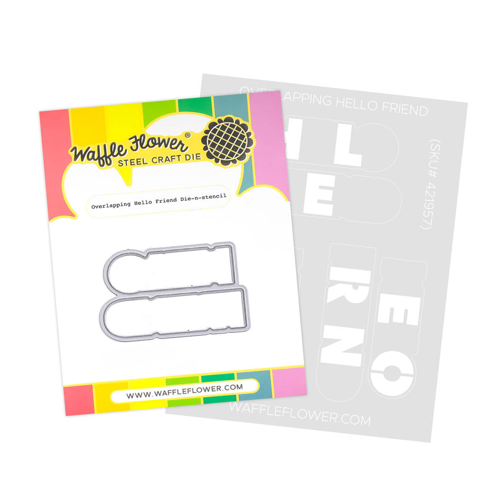 Waffle Flower Overlapping Hello Friend Die n stencil 421957