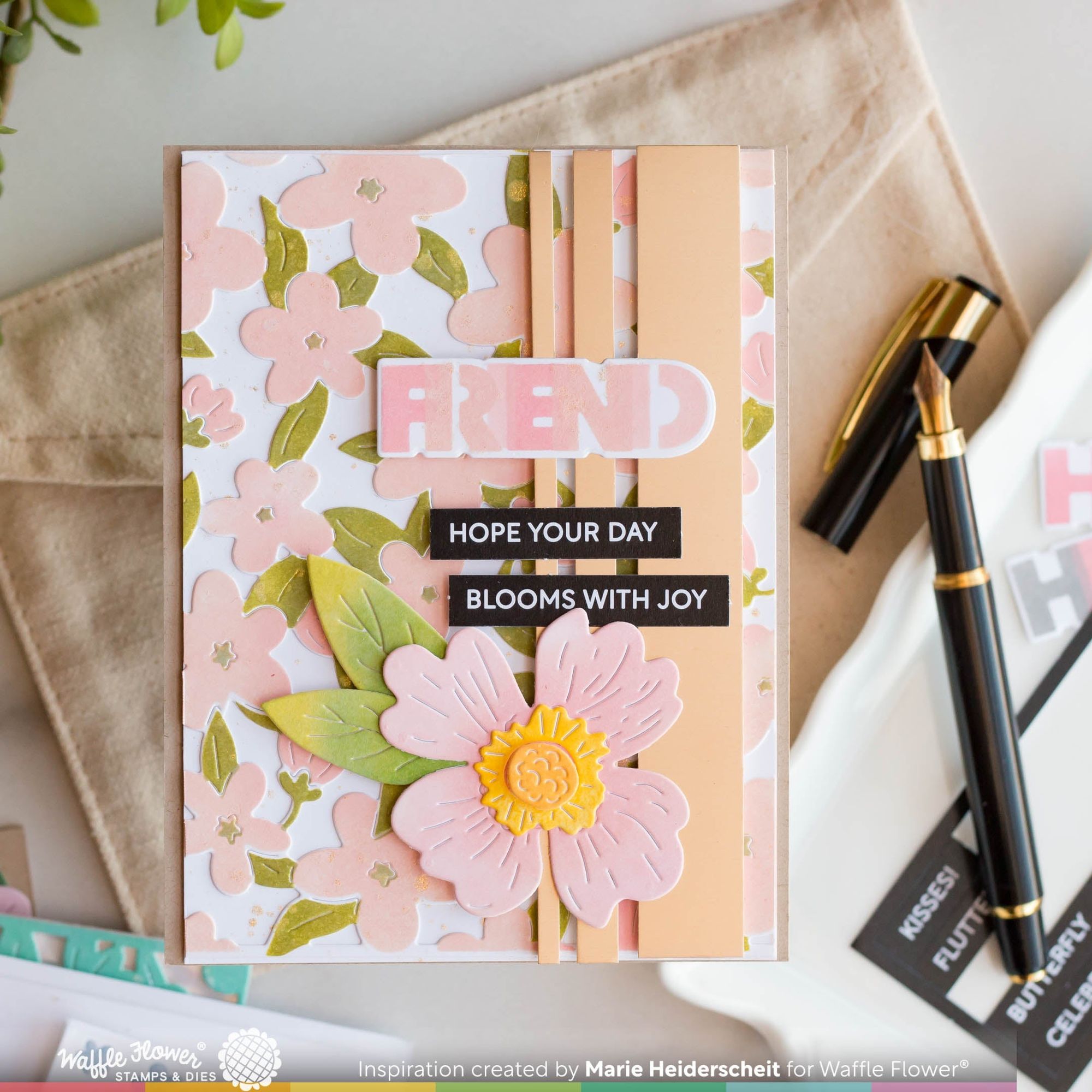 Waffle Flower Overlapping Hello Friend Die n stencil 421957 friend