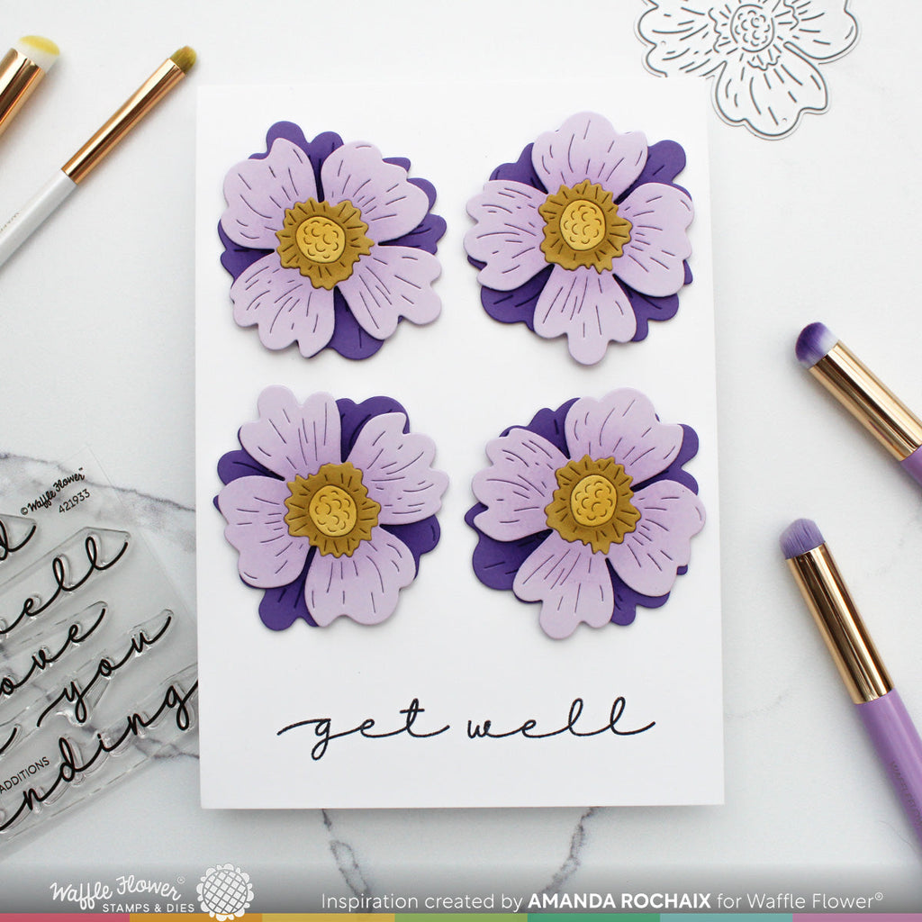 Waffle Flower Overlapping Hugs Additions Clear Stamp and Die Set flowers
