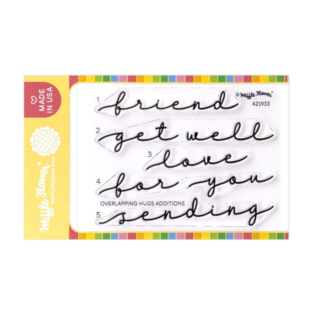 Waffle Flower Overlapping Hugs Additions Clear Stamp and Die Set stamp
