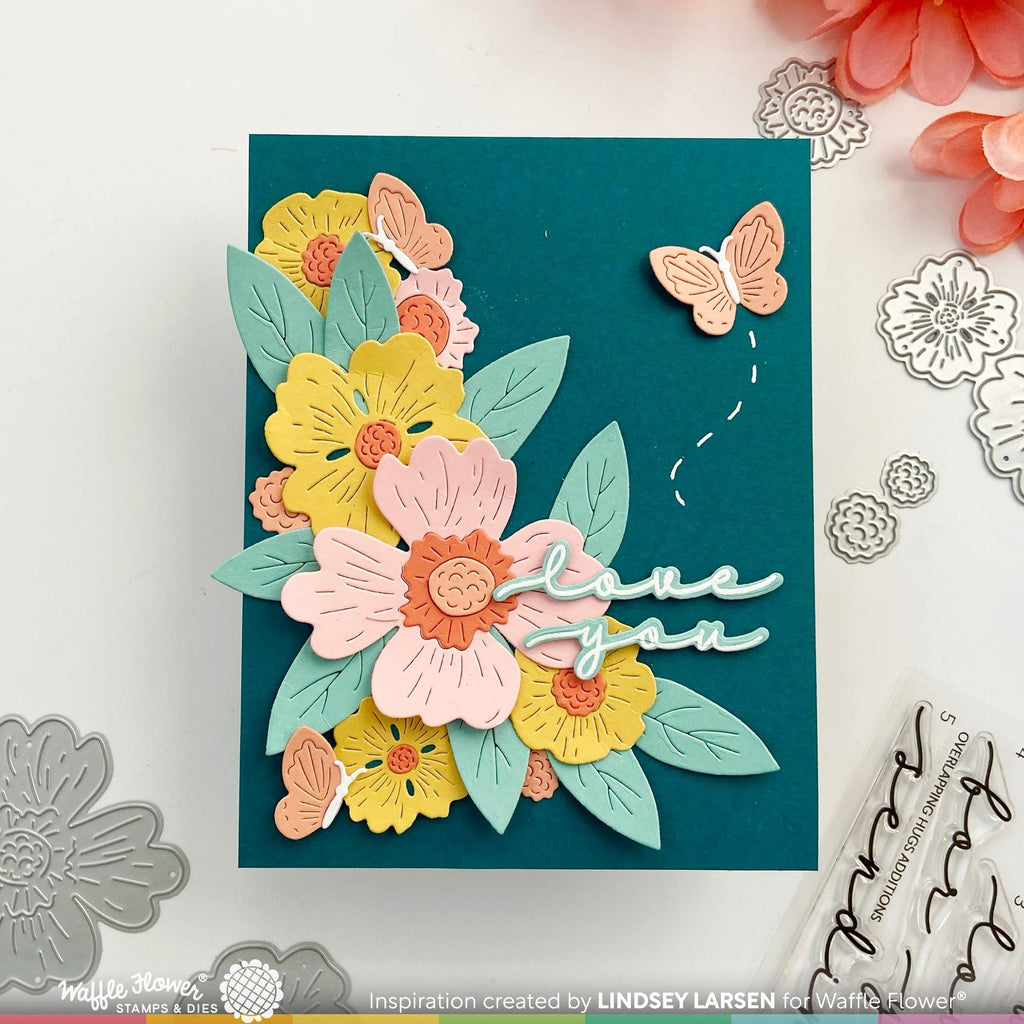 Waffle Flower Overlapping Hugs Additions Clear Stamps 421933 love you