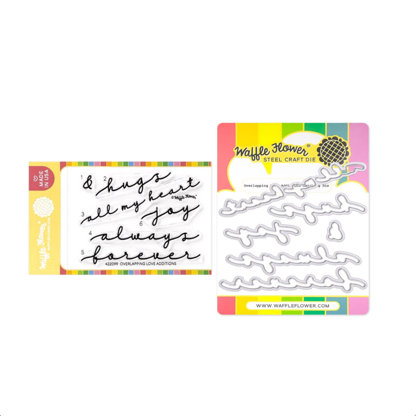 Waffle Flower Overlapping Love Additions Clear Stamp and Die Set