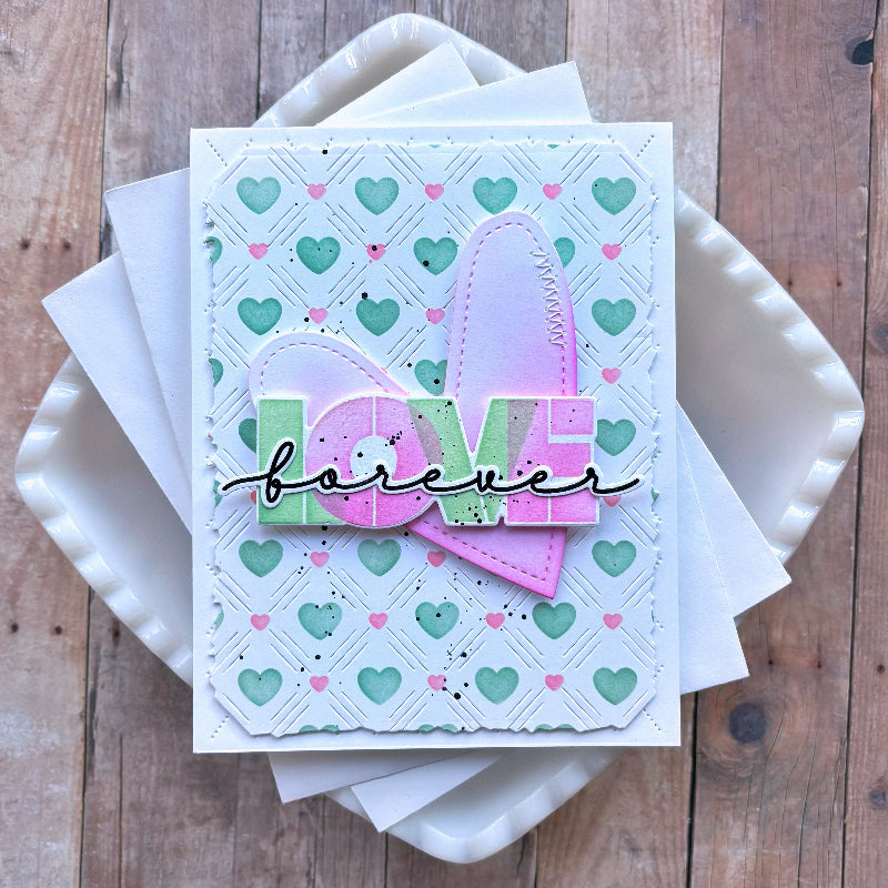 Waffle Flower Overlapping Love Additions Clear Stamp and Die Set forever