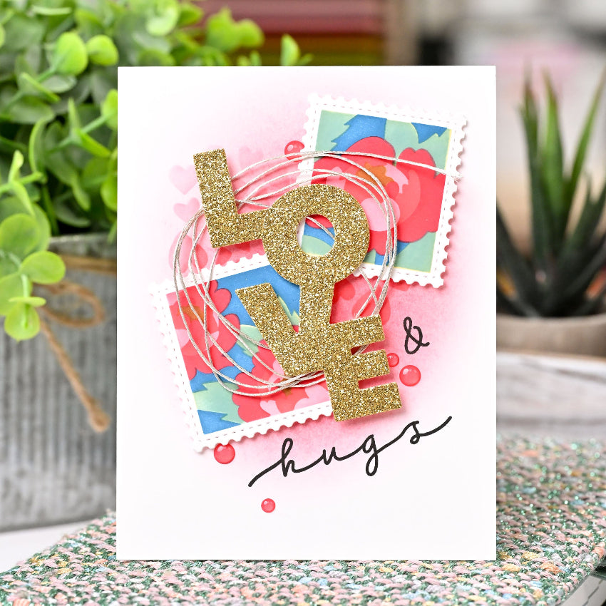 Waffle Flower Overlapping Love Additions Clear Stamp and Die Set hugs