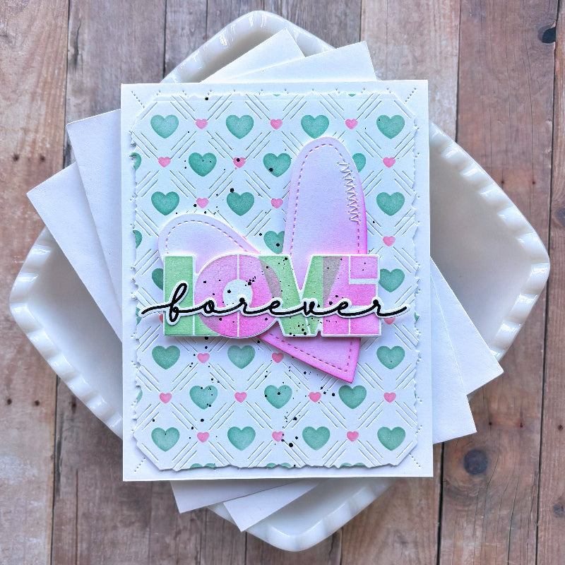 Waffle Flower Overlapping Love Additions Clear Stamps 422099 hearts