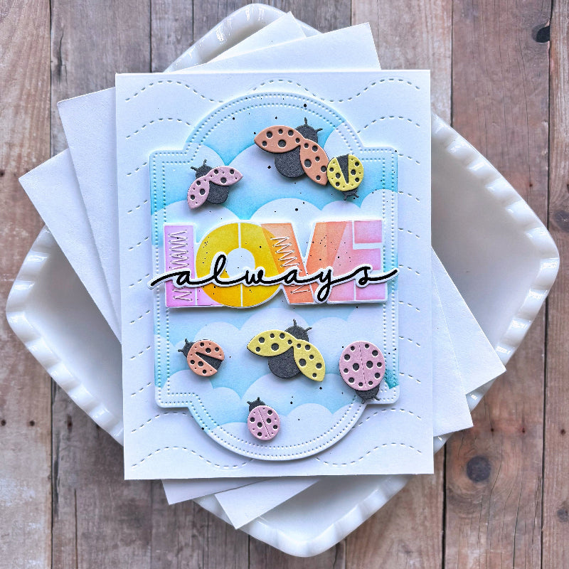 Waffle Flower Overlapping Love Additions Matching Dies 422100 clouds