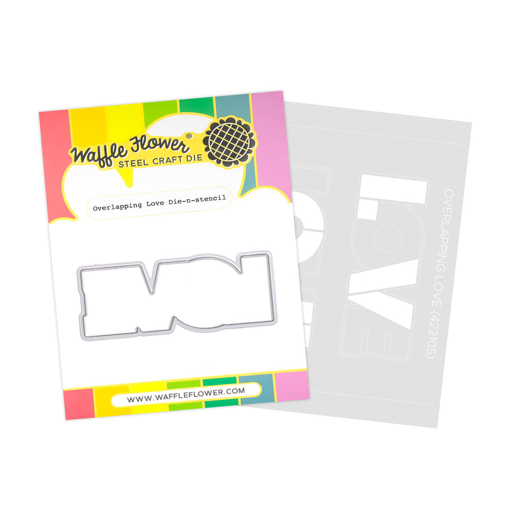 Waffle Flower Overlapping Love Die-n-stencil 422105