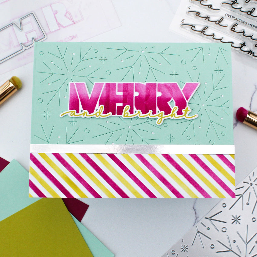 Waffle Flower Overlapping Merry Additions Clear Stamp and Die Set merry