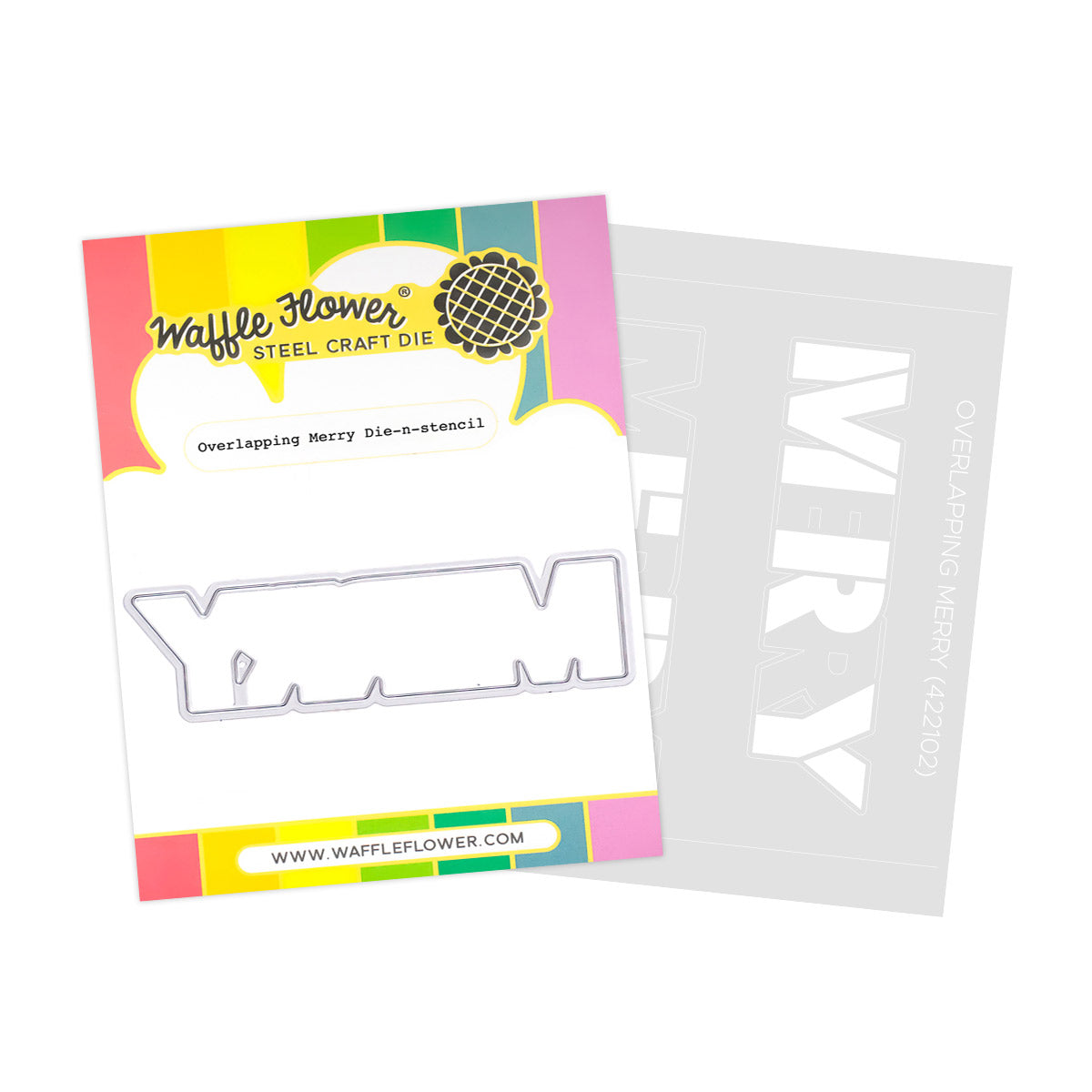 Waffle Flower Overlapping Merry Die-n-stencil 422102