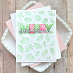 Waffle Flower Overlapping Merry Die-n-stencil 422102 holly