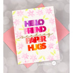 Waffle Flower Overlapping Paper Hugs Die n stencil Set 421958 hello friend | color-code:ALT01