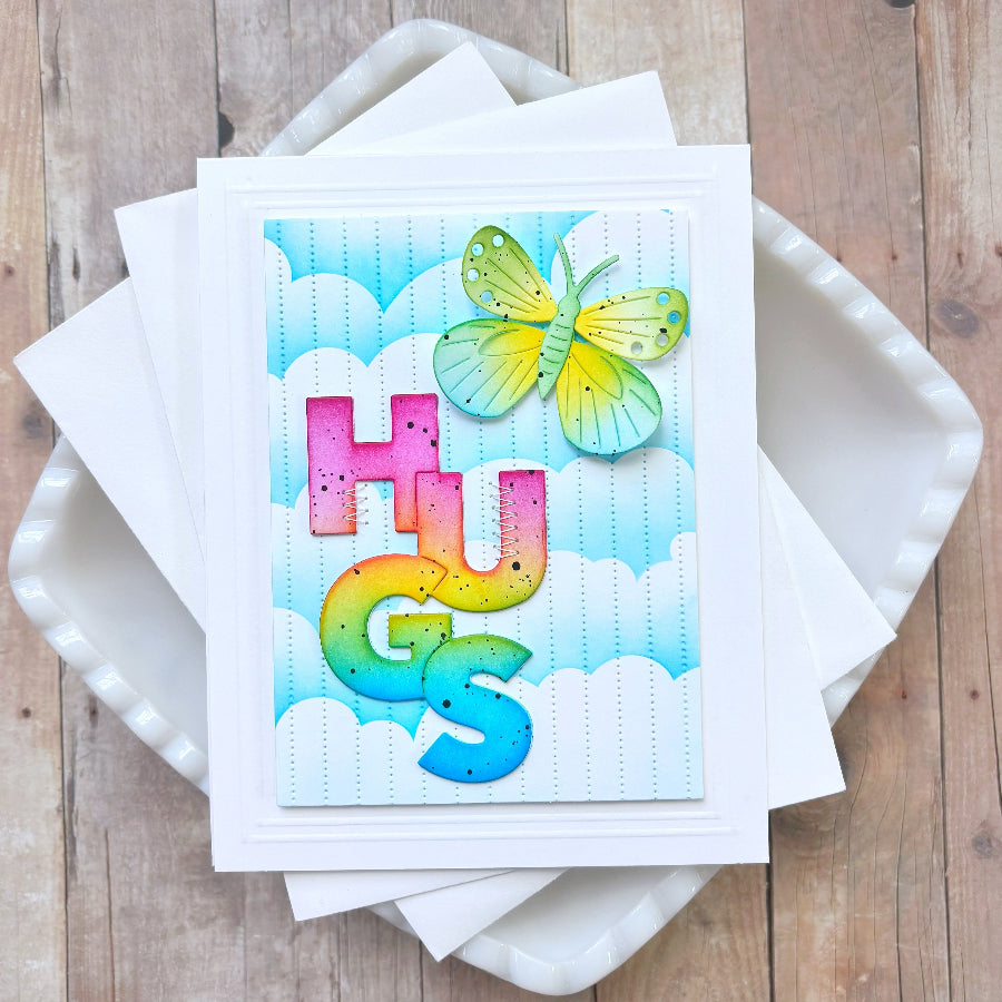 Waffle Flower Overlapping Vertical Hugs Word Die 422064 clouds