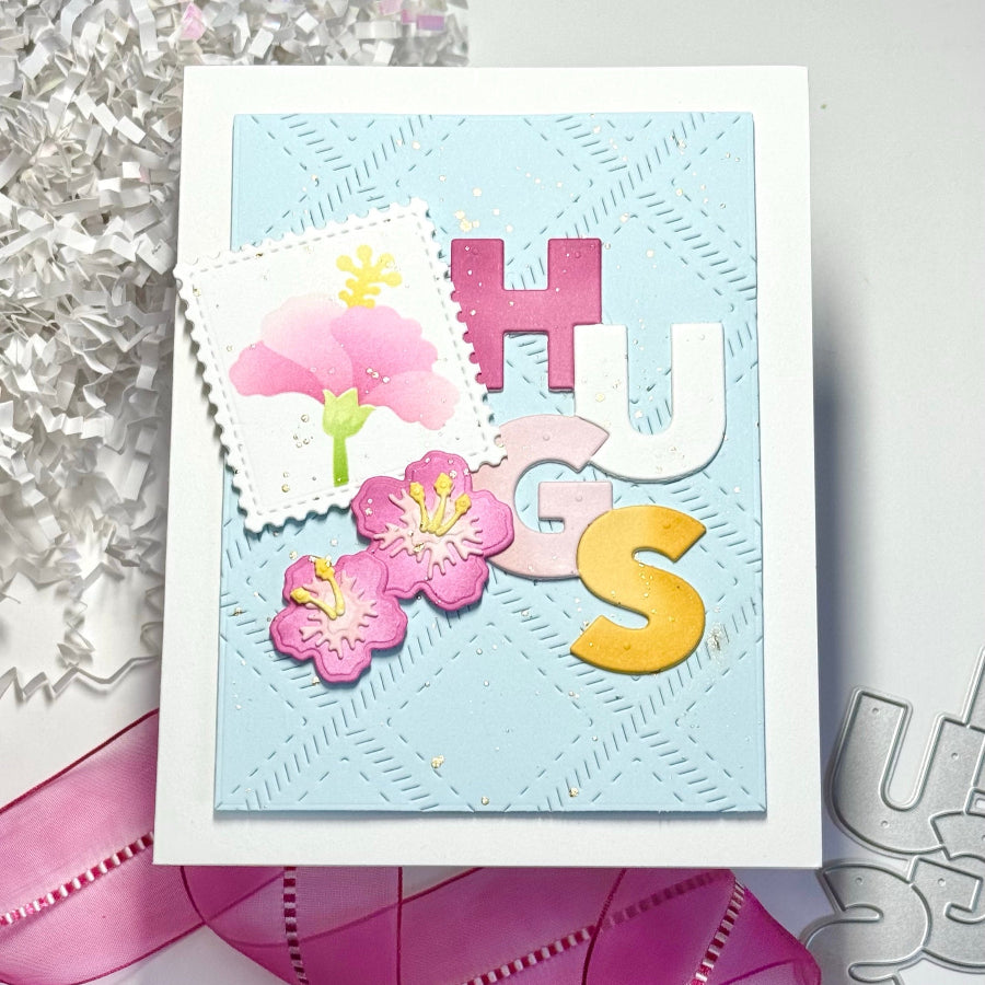 Waffle Flower Overlapping Vertical Hugs Word Die 422064 flowers
