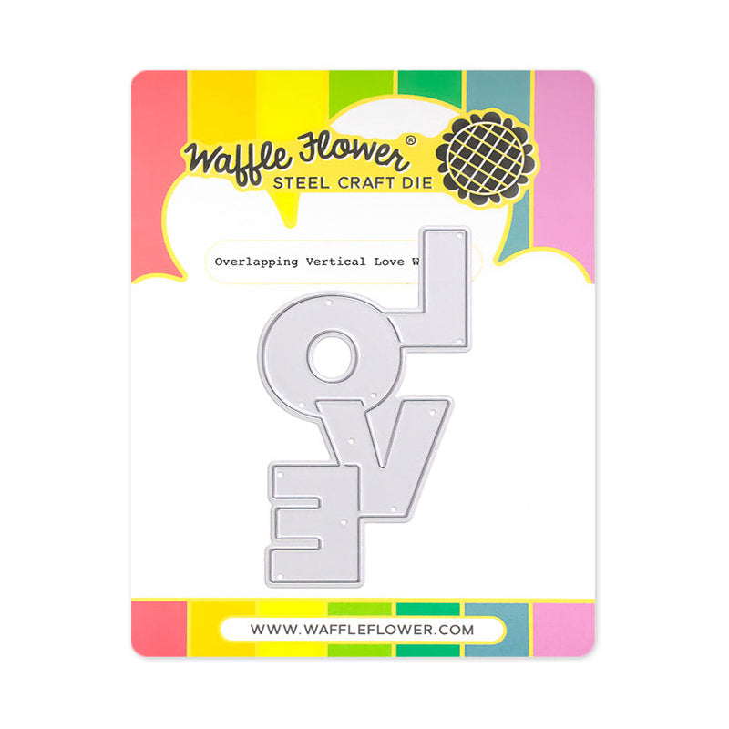 Waffle Flower Overlapping Vertical Love Word Dies 422208