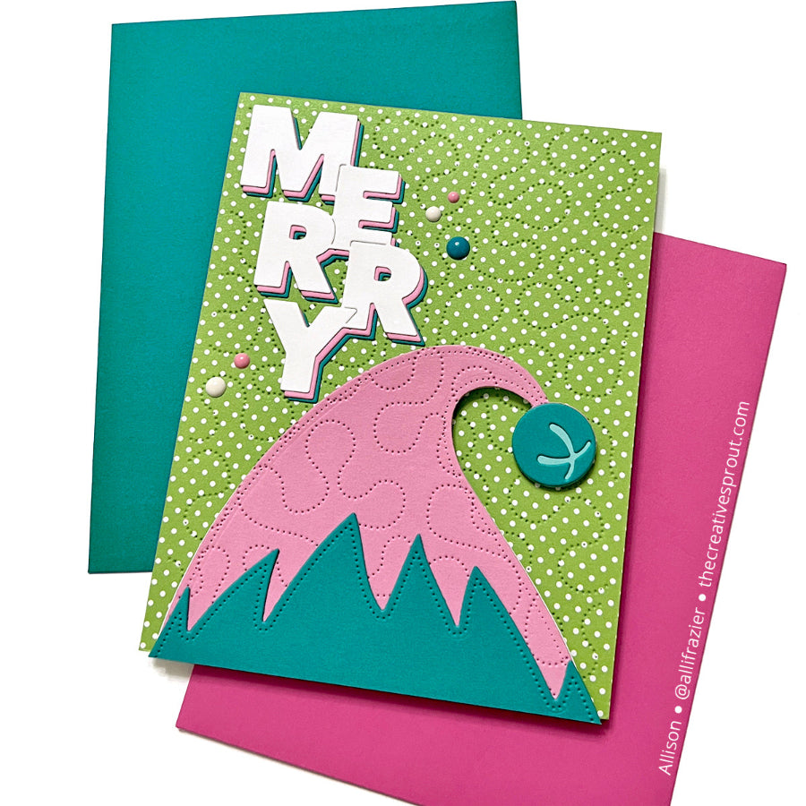 Waffle Flower Overlapping Vertical Merry Word Die 422106 jingle bells | color-code:ALT02