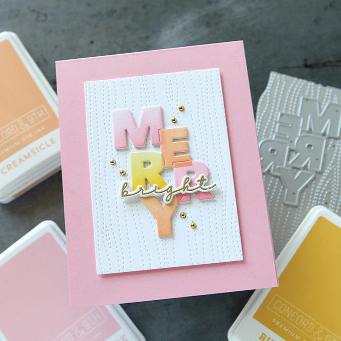 Waffle Flower Overlapping Vertical Merry Word Die 422106 pastels | color-code:ALT01