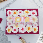 Waffle Flower Overlapping You're Additions Clear Stamp and Die Set flowers