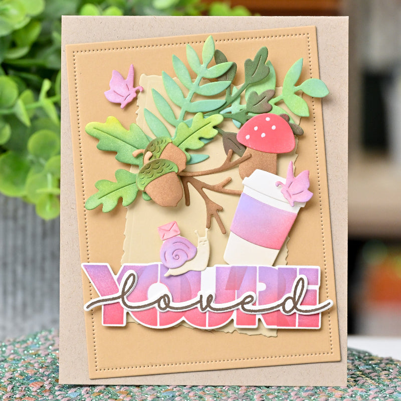 Waffle Flower Overlapping You're Additions Clear Stamp and Die Set nature