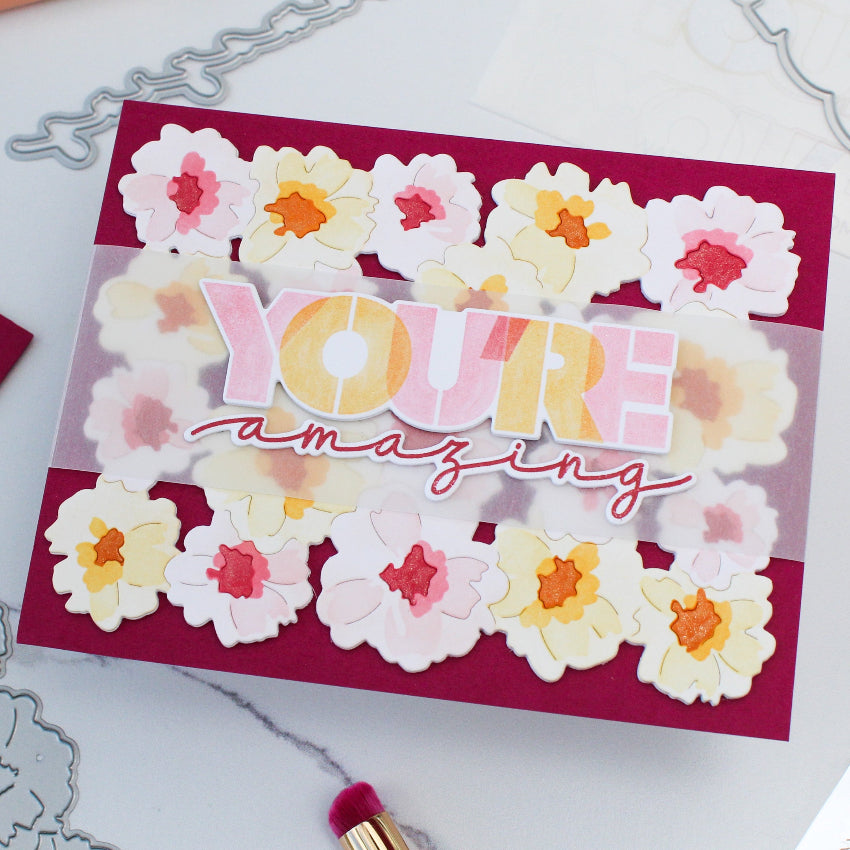 Waffle Flower Overlapping You're Additions Clear Stamps 422097 flowers