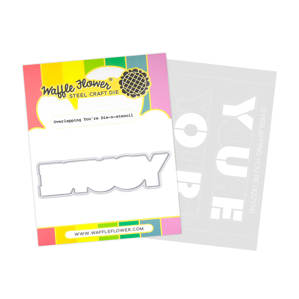 Waffle Flower Overlapping You're Die n stencil Set 422104